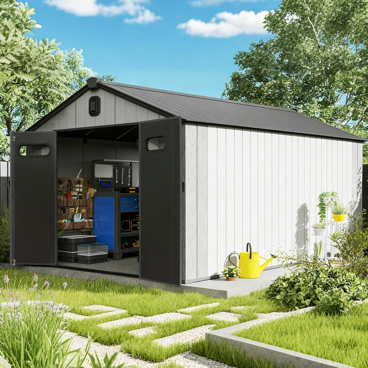 domi-8×16-ft-outdoor-resin-storage-shed-all-weather-double-wall-storage-building-with-lockable-doors-and-ventilated-roof-ideal-for-lawn-tools-bikes-mowers-and-pool-equipment-grey-01