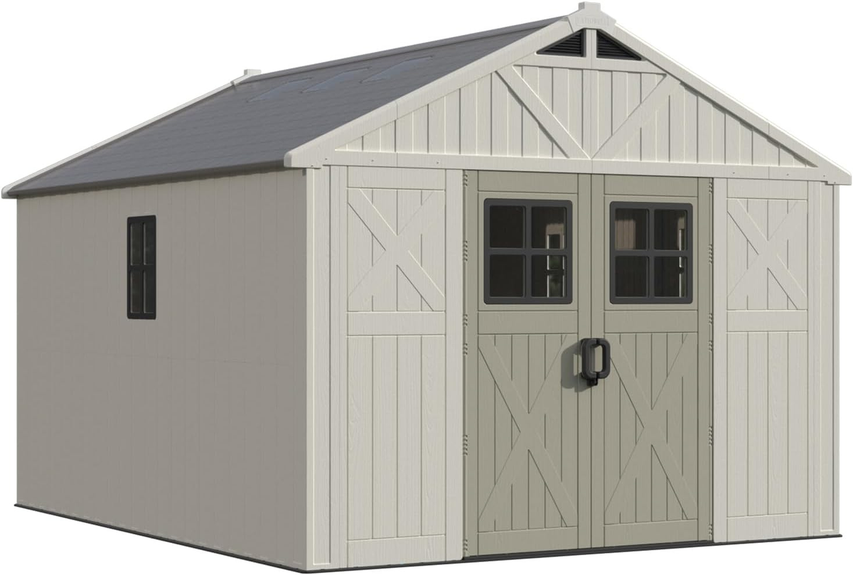 patiowell-10×12-ft-outdoor-storage-shed-with-floor-and-lockable-door-all-weather-plastic-shed-garden-shed-with-skylight-and-multiple-windows-for-backyard-patio-lawn-beige-07